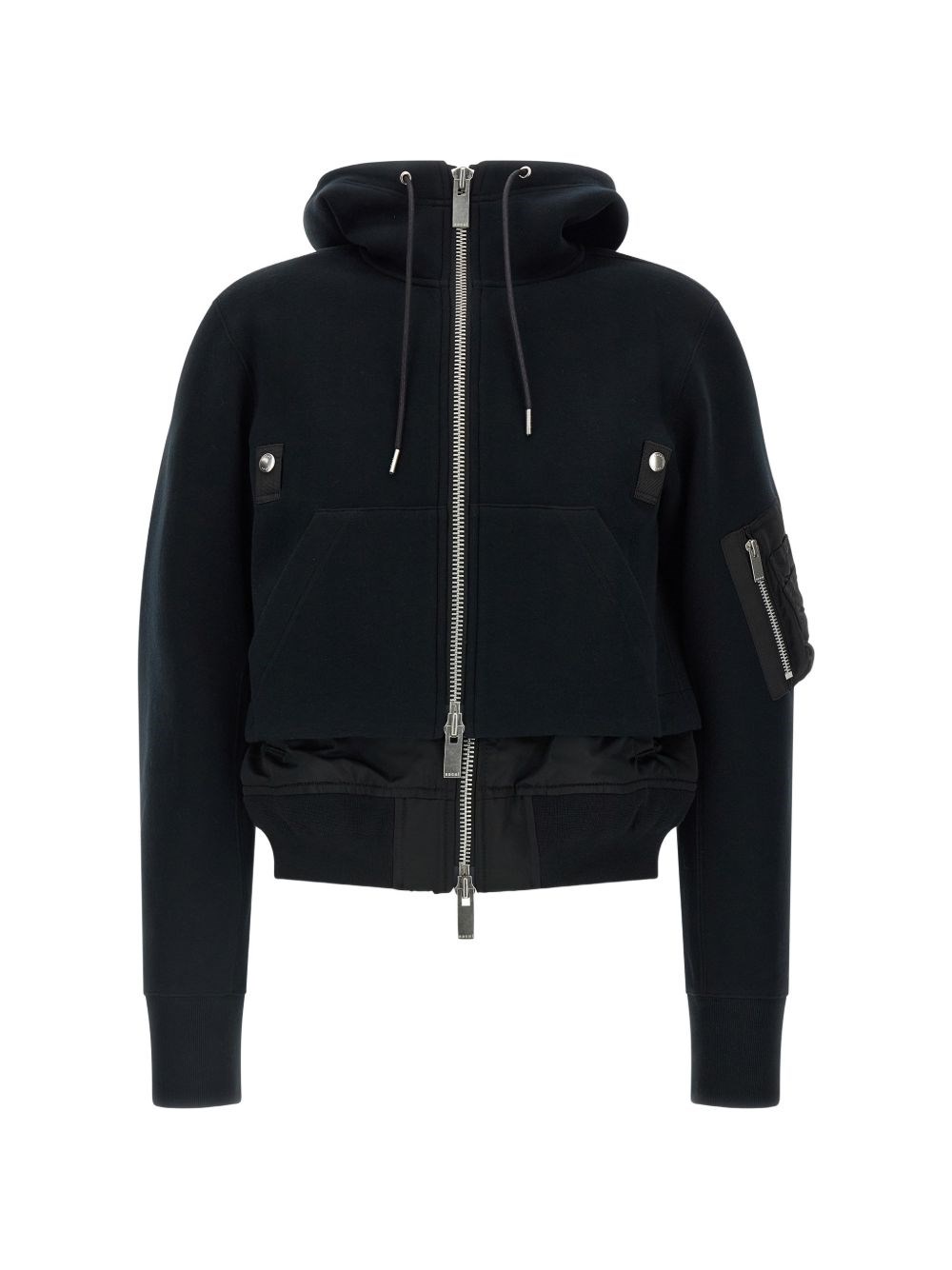 Sacai Sponge Double-layer Bomber Jacket In Black
