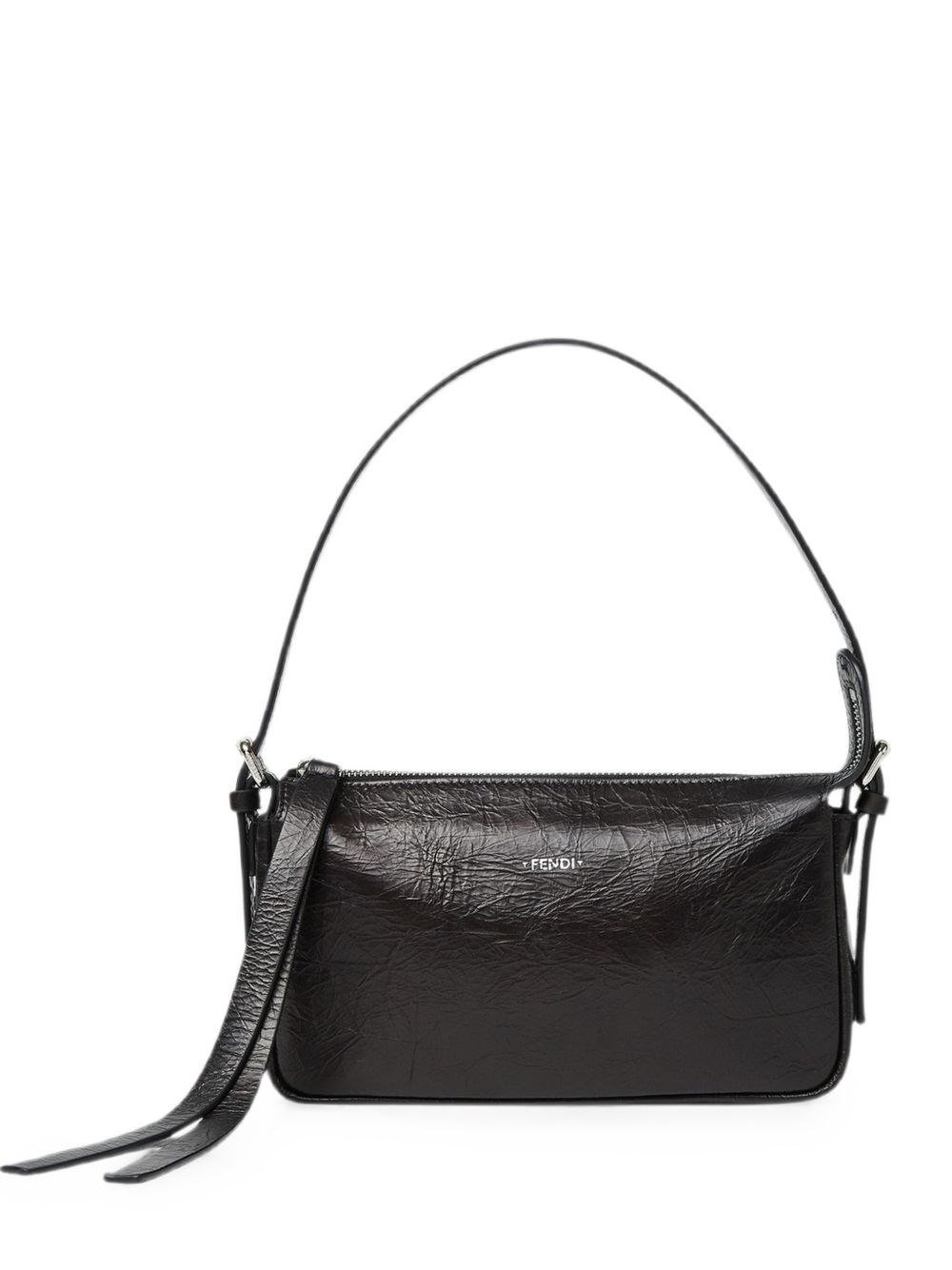 Fendi Zip Top Small Leather Shoulder Bag