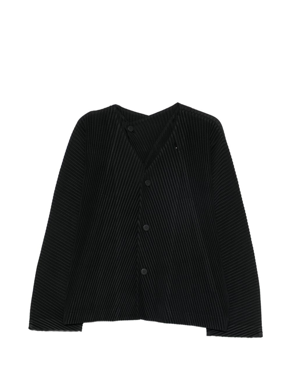 HOMME PLISSE' ISSEY MIYAKE Pleated V-Necked Cardigan