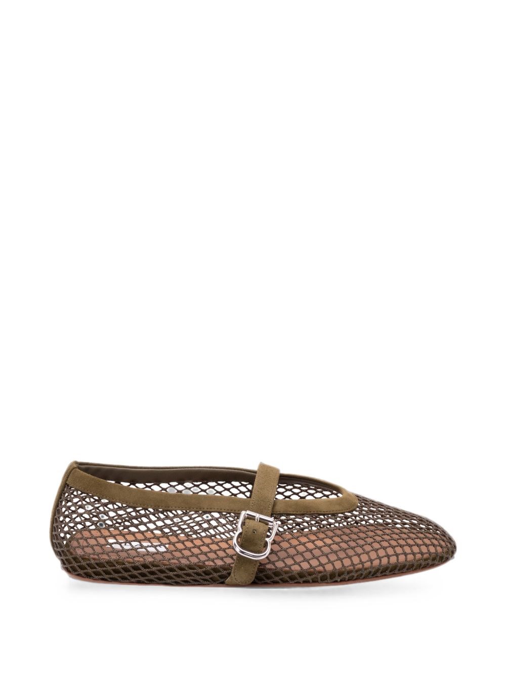 Alaïa Fishnet Ballet Flats In Green