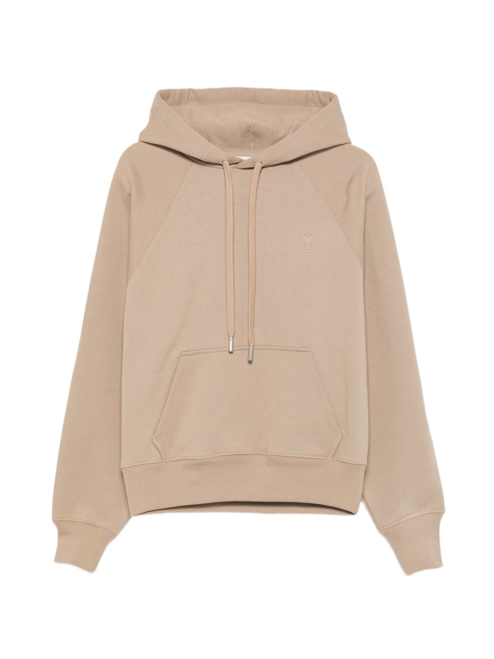 AMI PARIS | Felpa con cappuccio Ami de Cœur goffrata in felpa loopback beige<BR/> | Man | M
