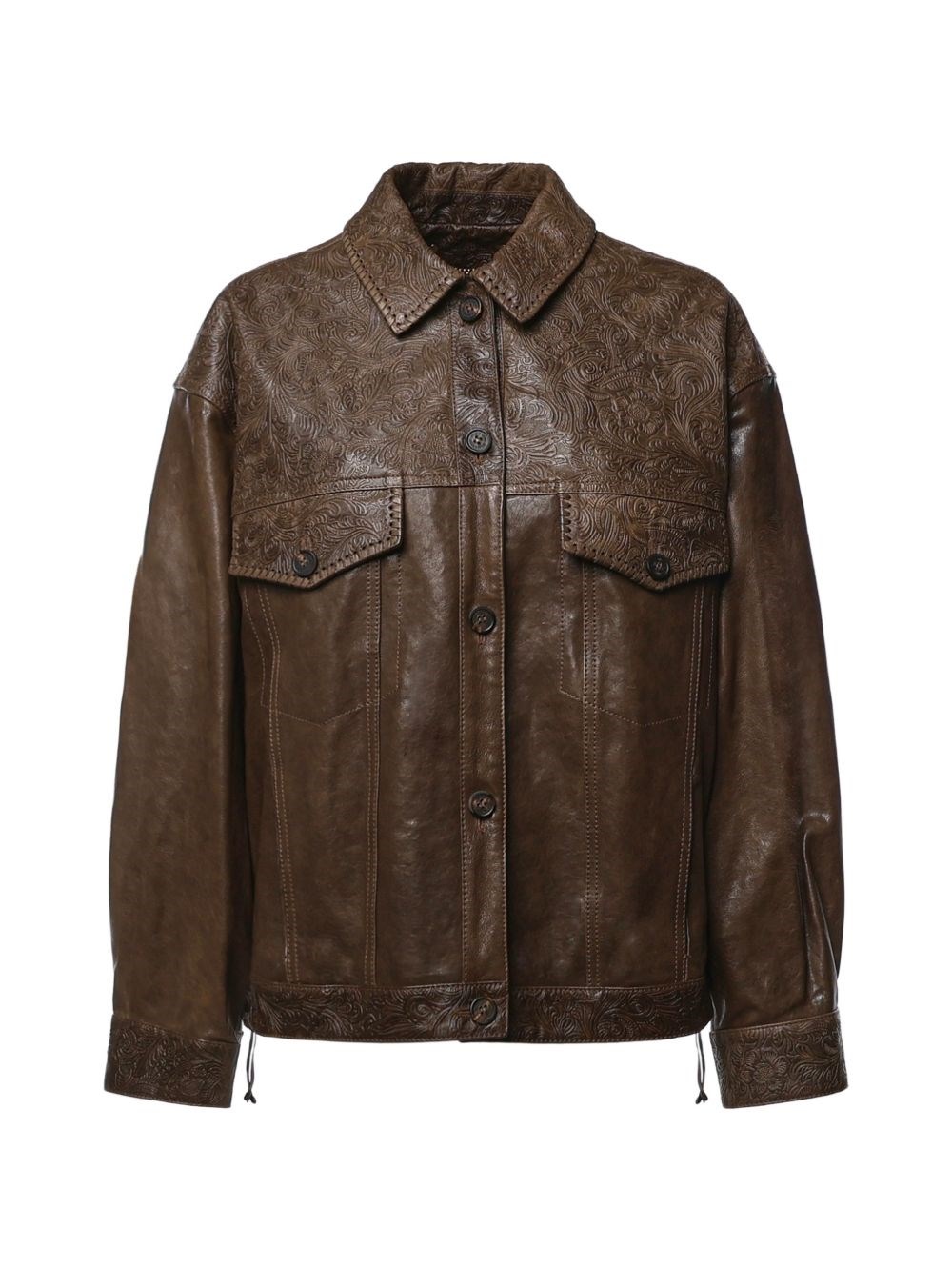 Golden Goose Brown Lamb Ovis Aries Leather Jacket - IT40 | M