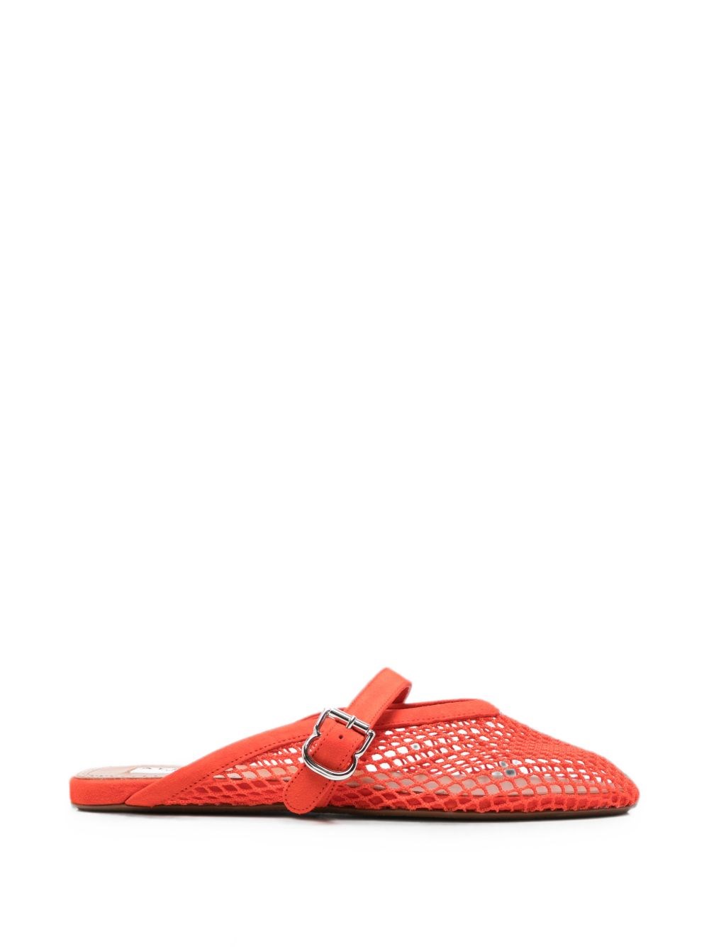 Alaïa Fishnet Slippers In Orange