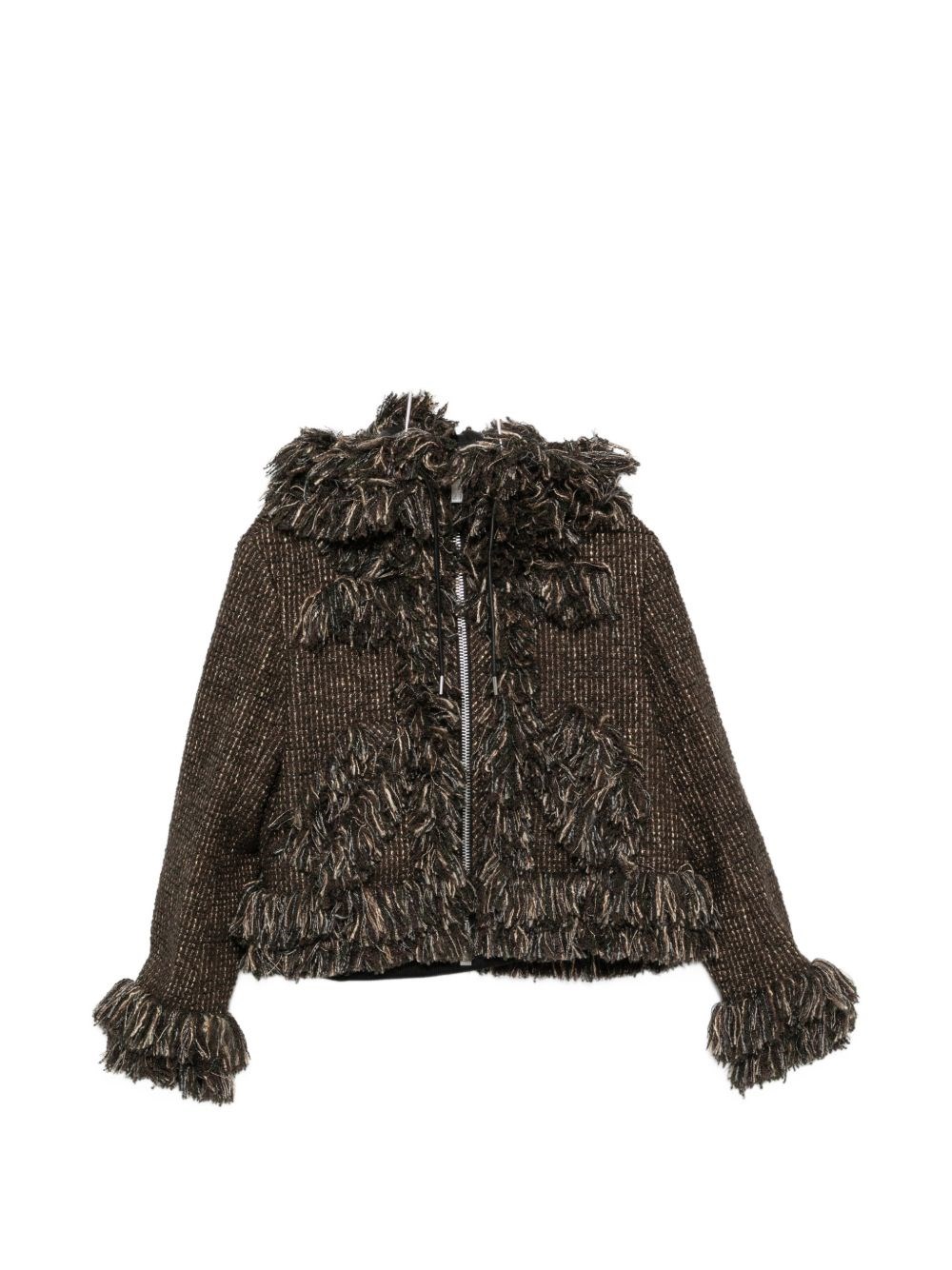 Sacai Wool Blouson Jacket In Brown