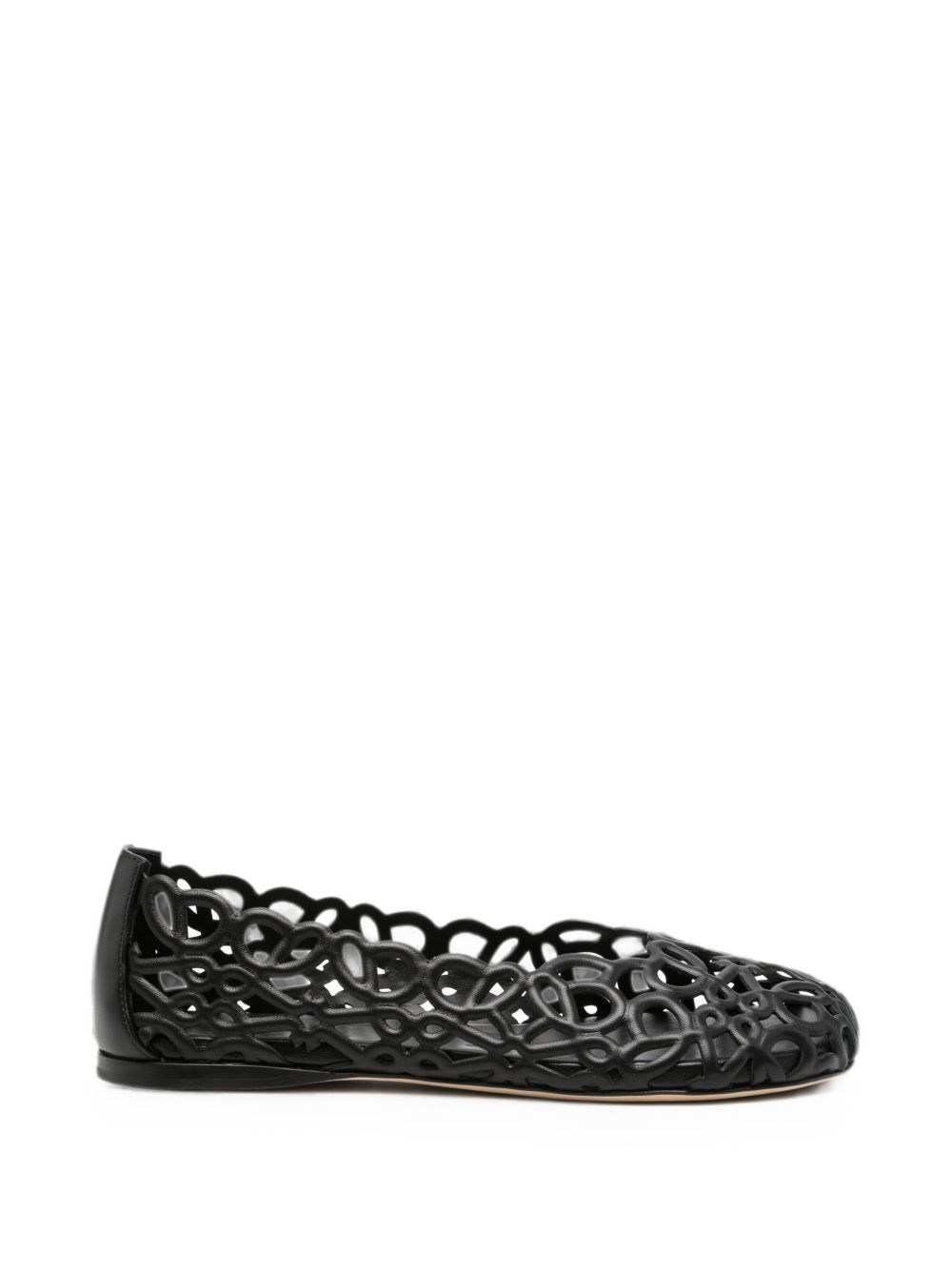Loewe Petal Anagram Ballet Flats In Black