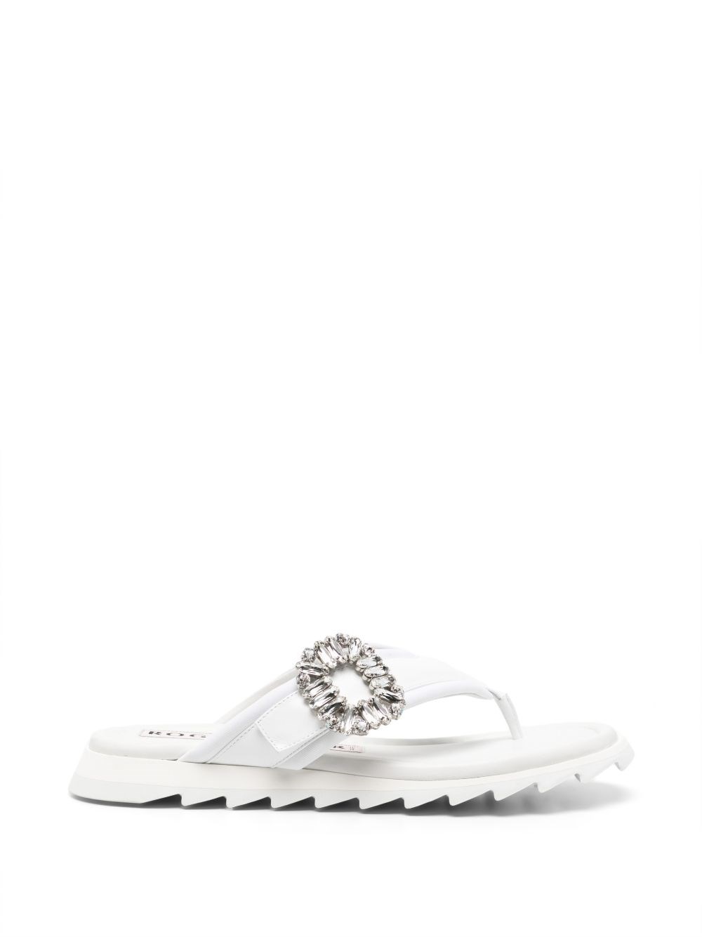 Roger Vivier Slidy Flip Leather Thong Sandals