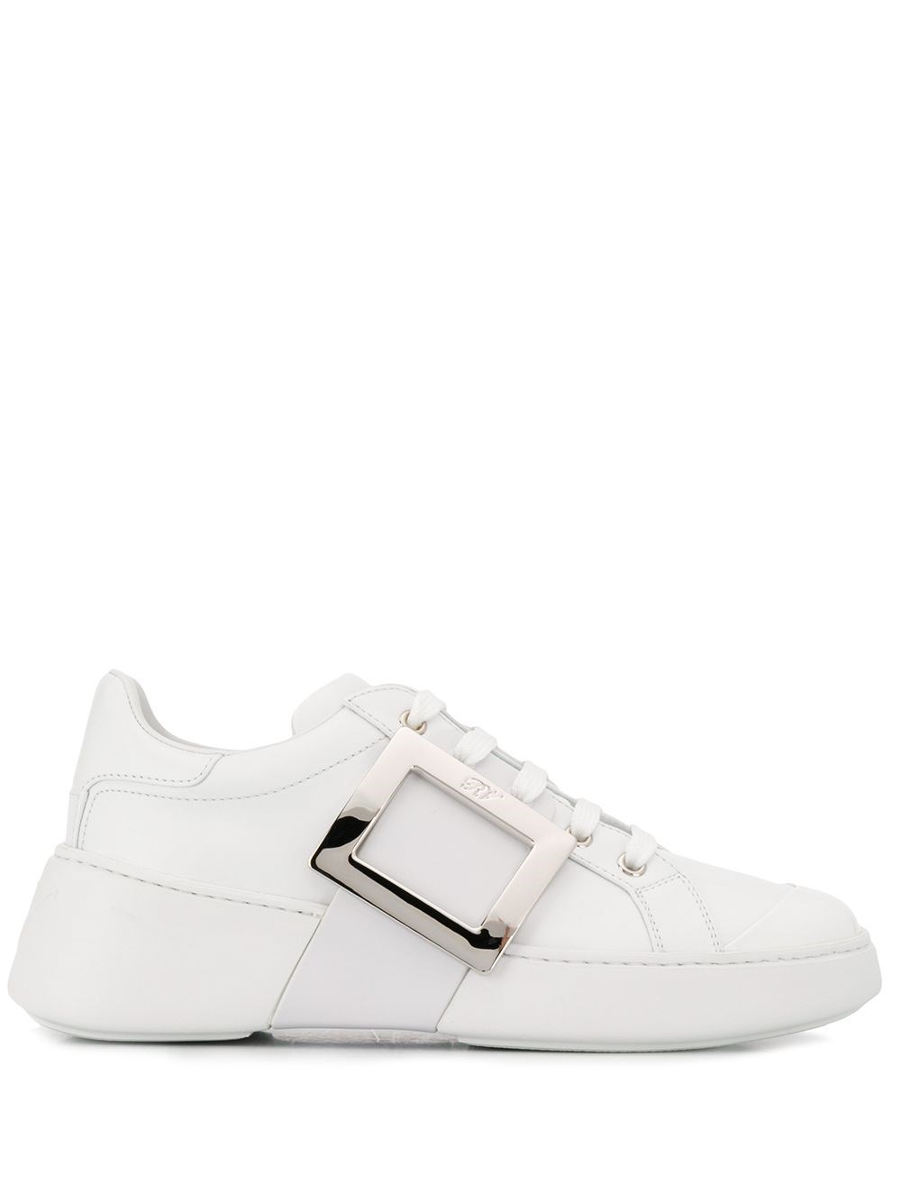 Roger Vivier Viv Skate Leather Sneakers