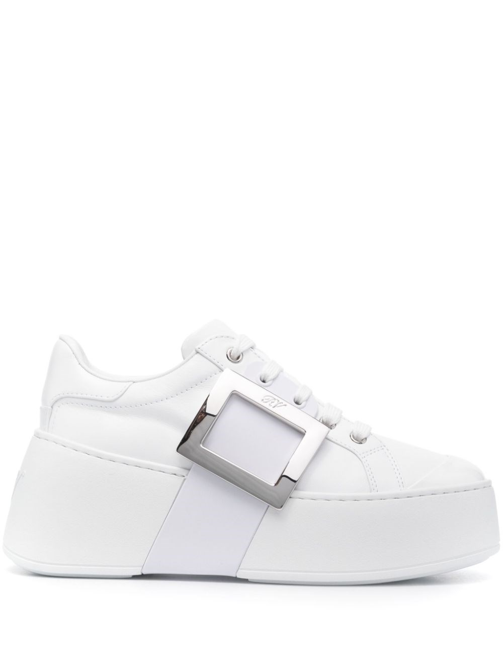Roger Vivier Viv Skate High Leather Sneakers