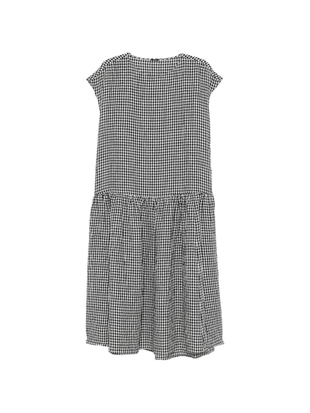 Apuntob Checked Cotton Midi Dress