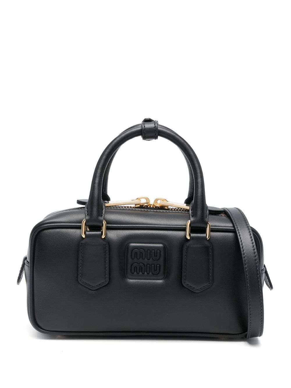 Miu Miu Arcadie Top Handle Bag — Black Vitello