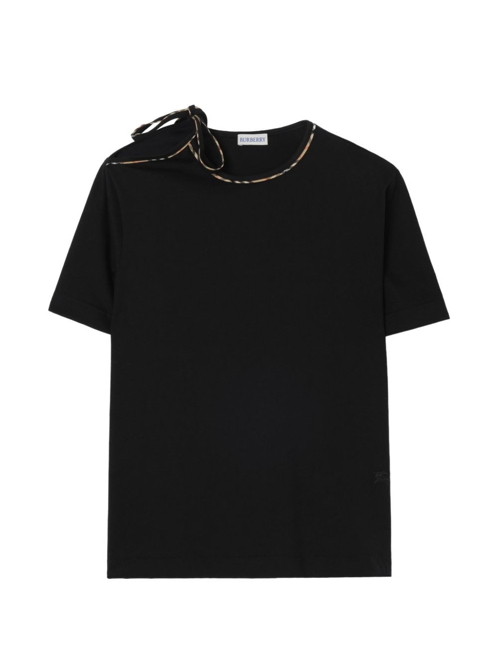 Burberry Check Bow Cotton T-Shirt