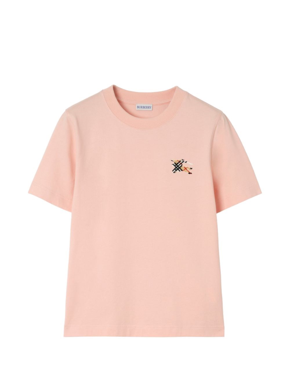BURBERRY | T-shirt in cotone rosa con Knight Check | Women | S