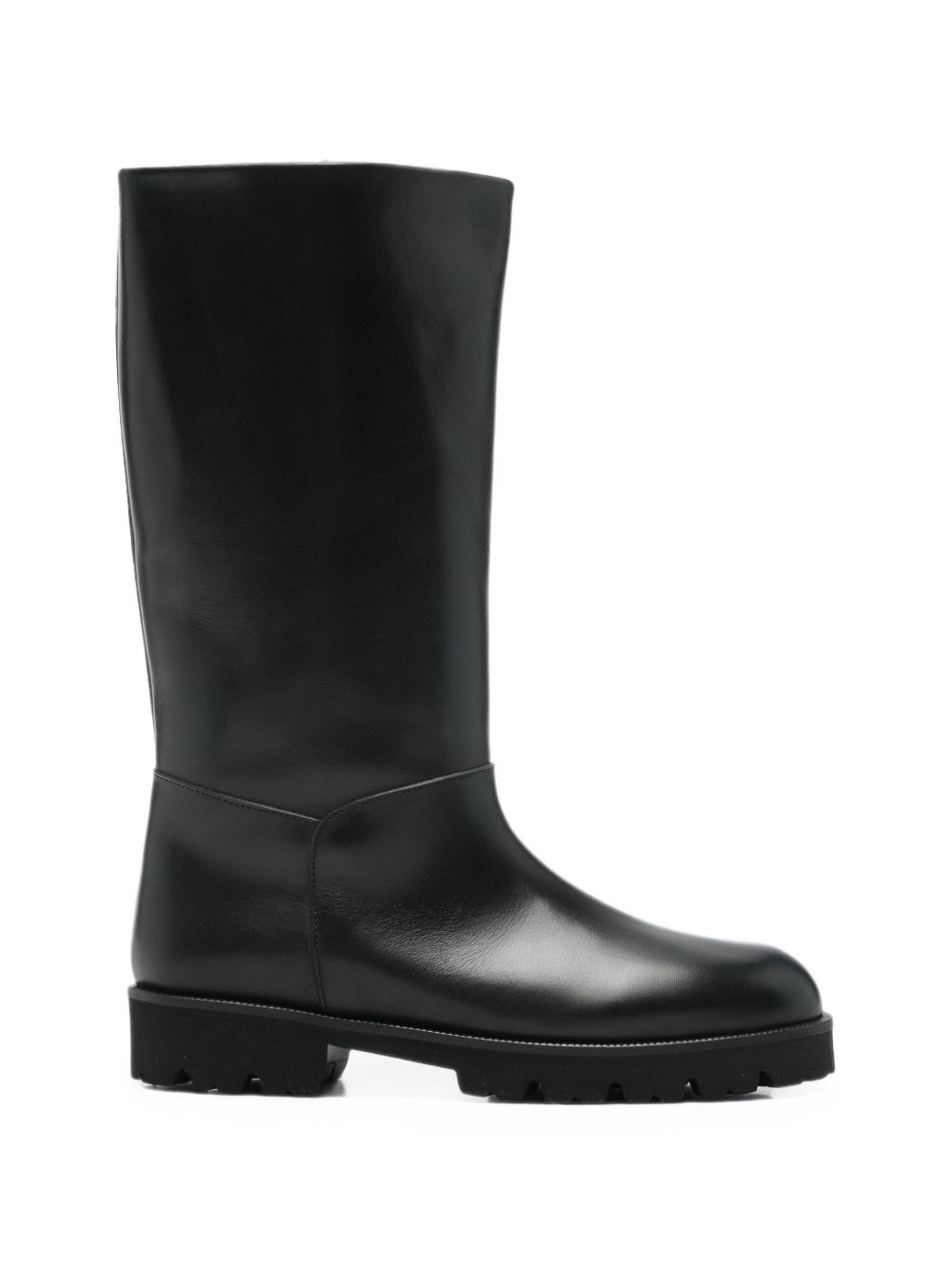 Dear Frances Loch Leather Boots In Black