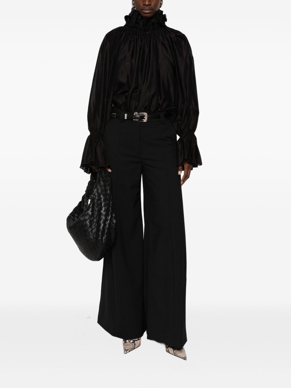 THE LATEST Wool Blend Flared Trousers