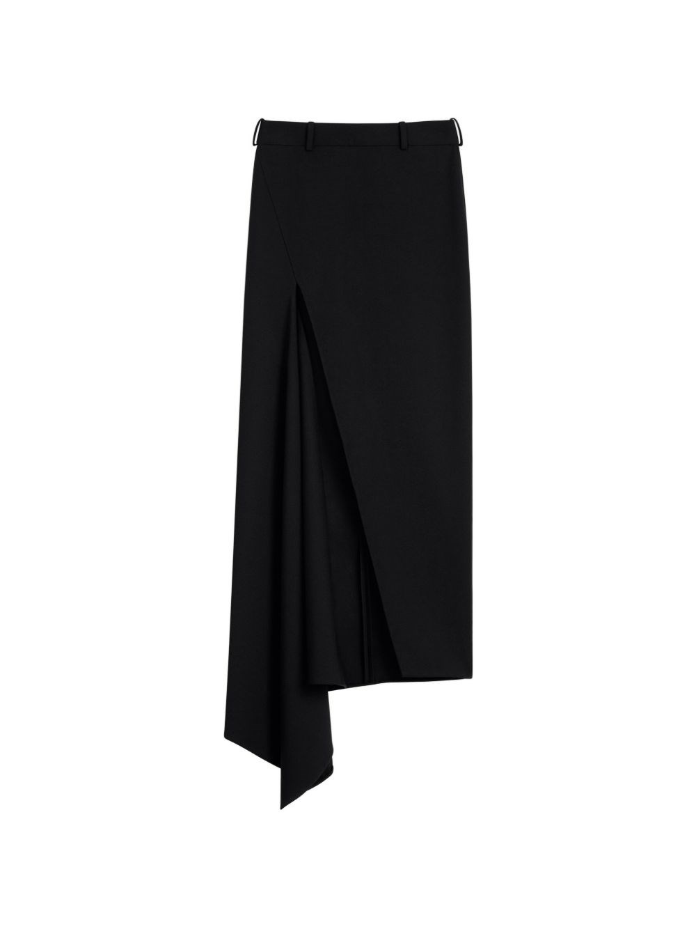 Givenchy Wool Asymmetric Maxi Skirt In Black