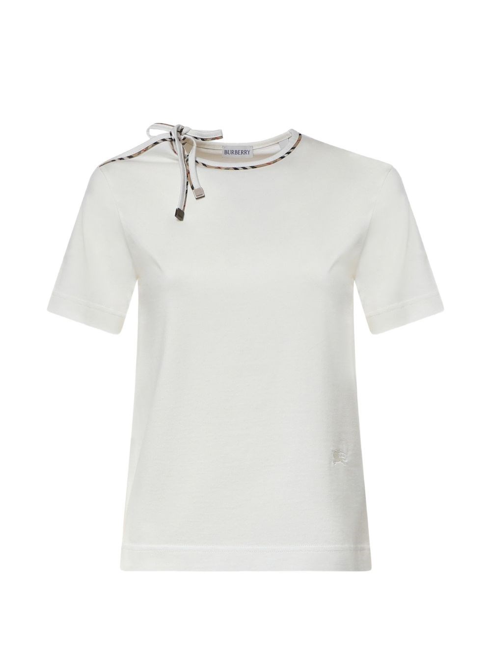Burberry Check Bow Cotton T-Shirt