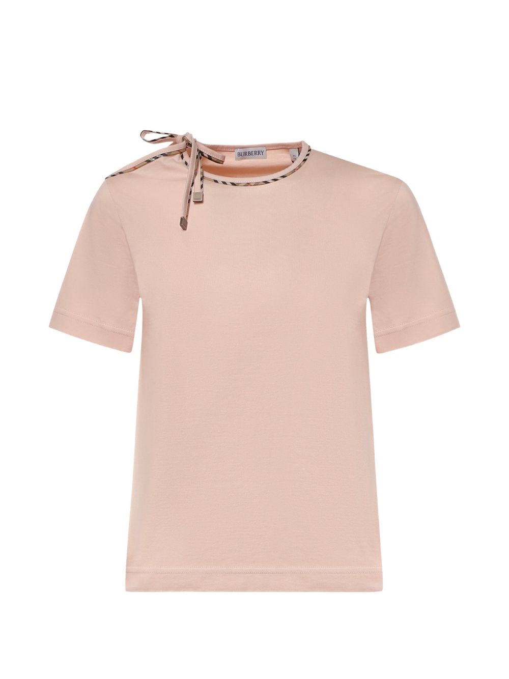 Burberry Check Bow Cotton T-Shirt