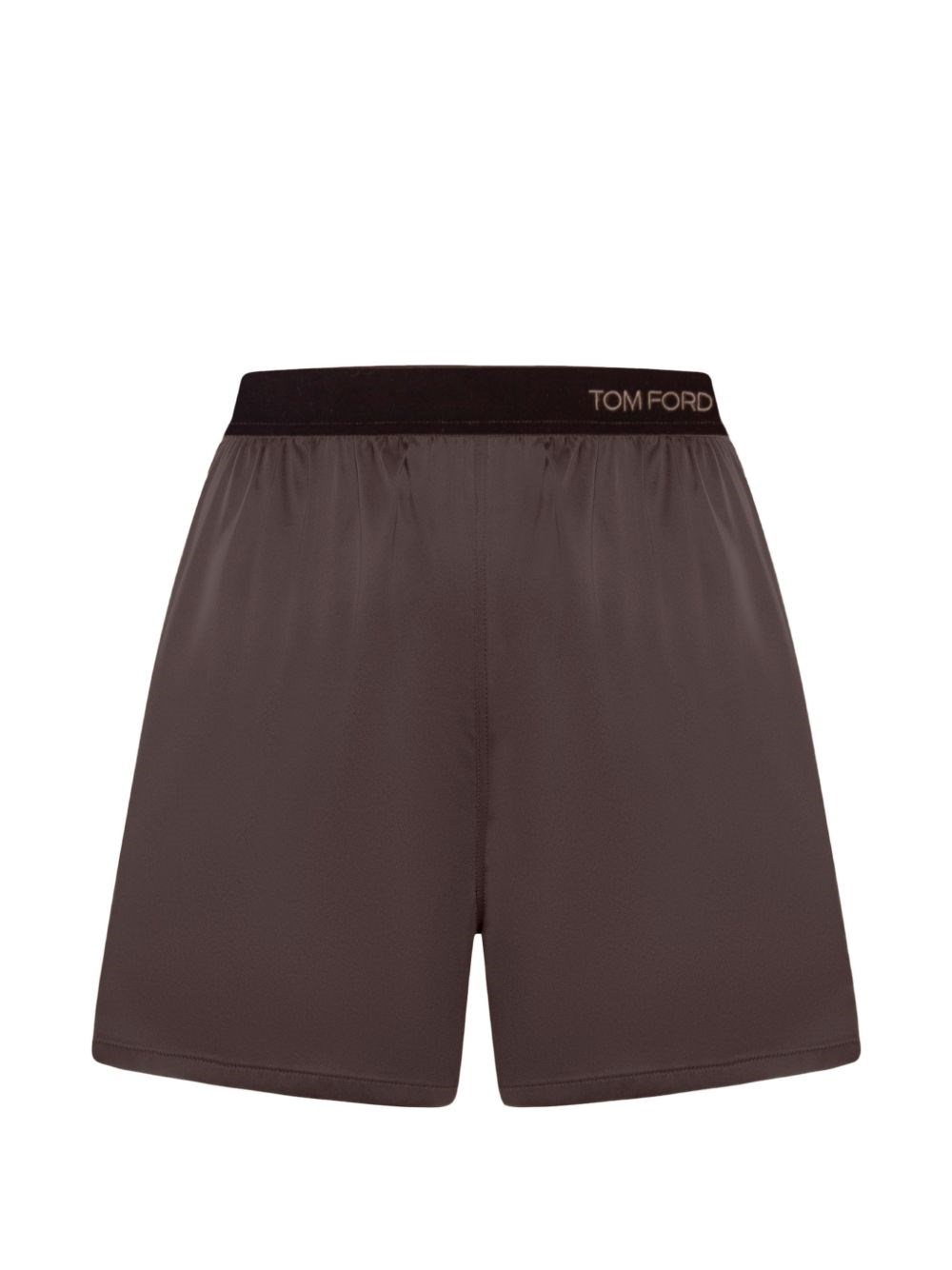 Tom Ford Silk Shorts — Brown