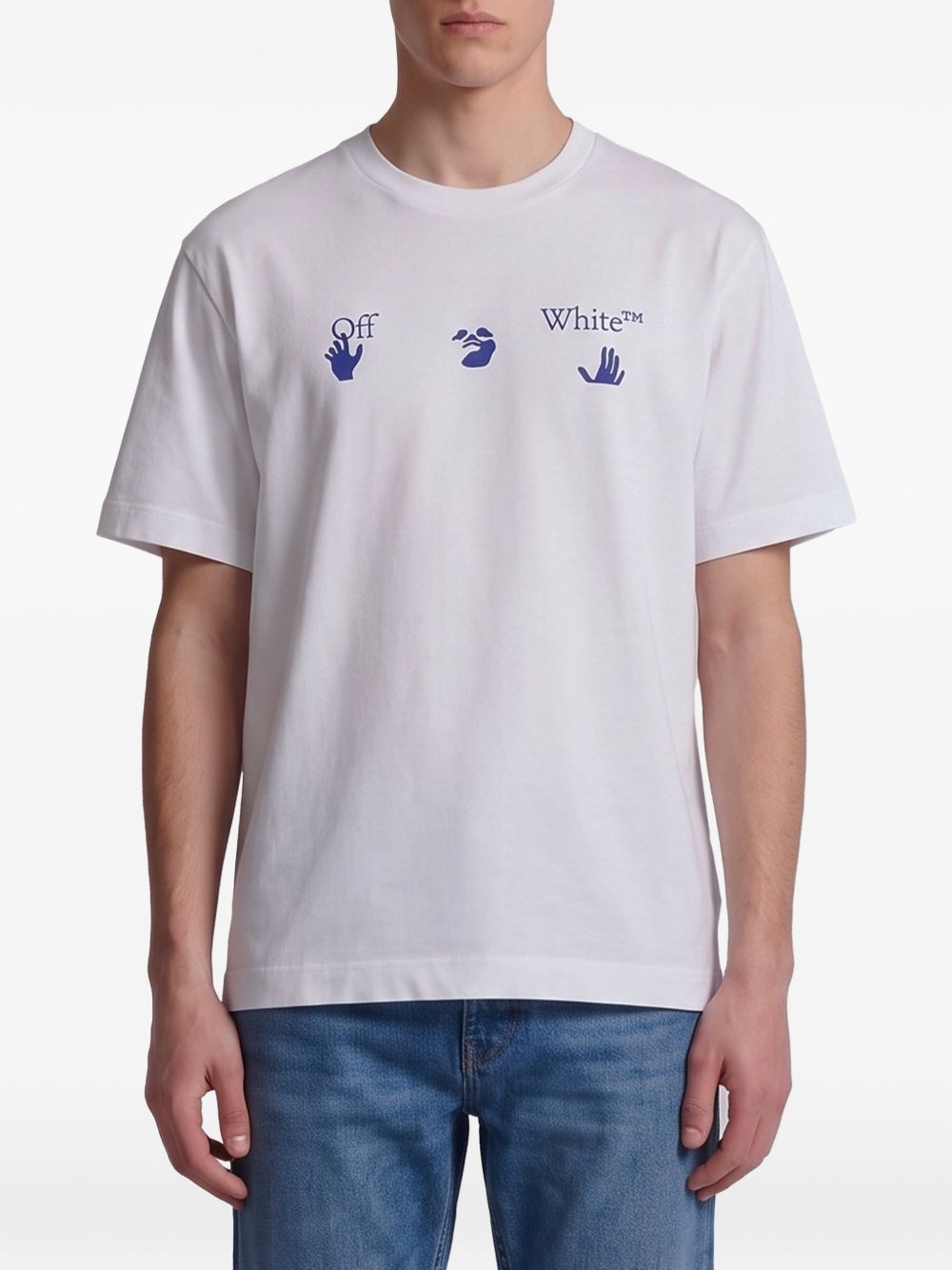 Off White T-Shirt In Cotone Bacco Arrow Skate