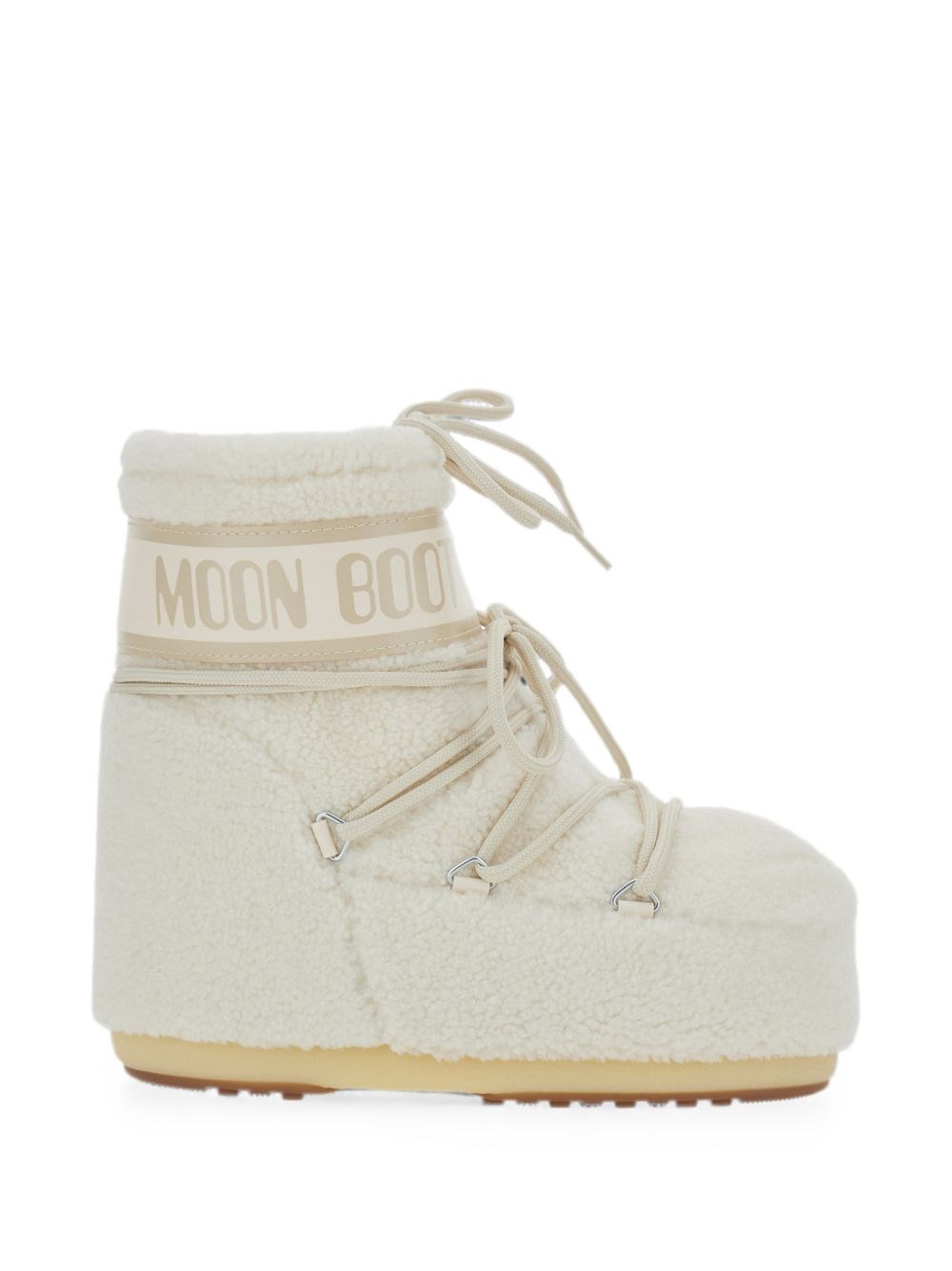Moon Boot Shearling-effect Logo-print Snow Boots In White