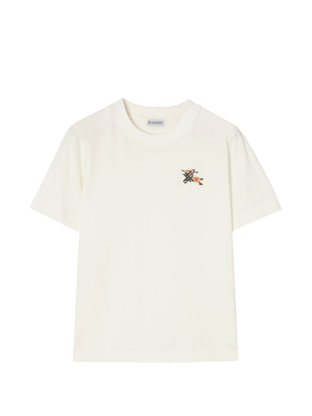 BURBERRY | T-shirt in cotone bianco gesso con Knight Check | Women | S