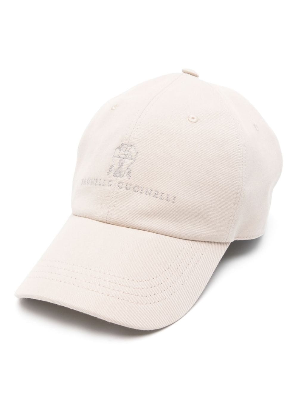 Brunello Cucinelli Logo Cotton Baseball Cap In Sand