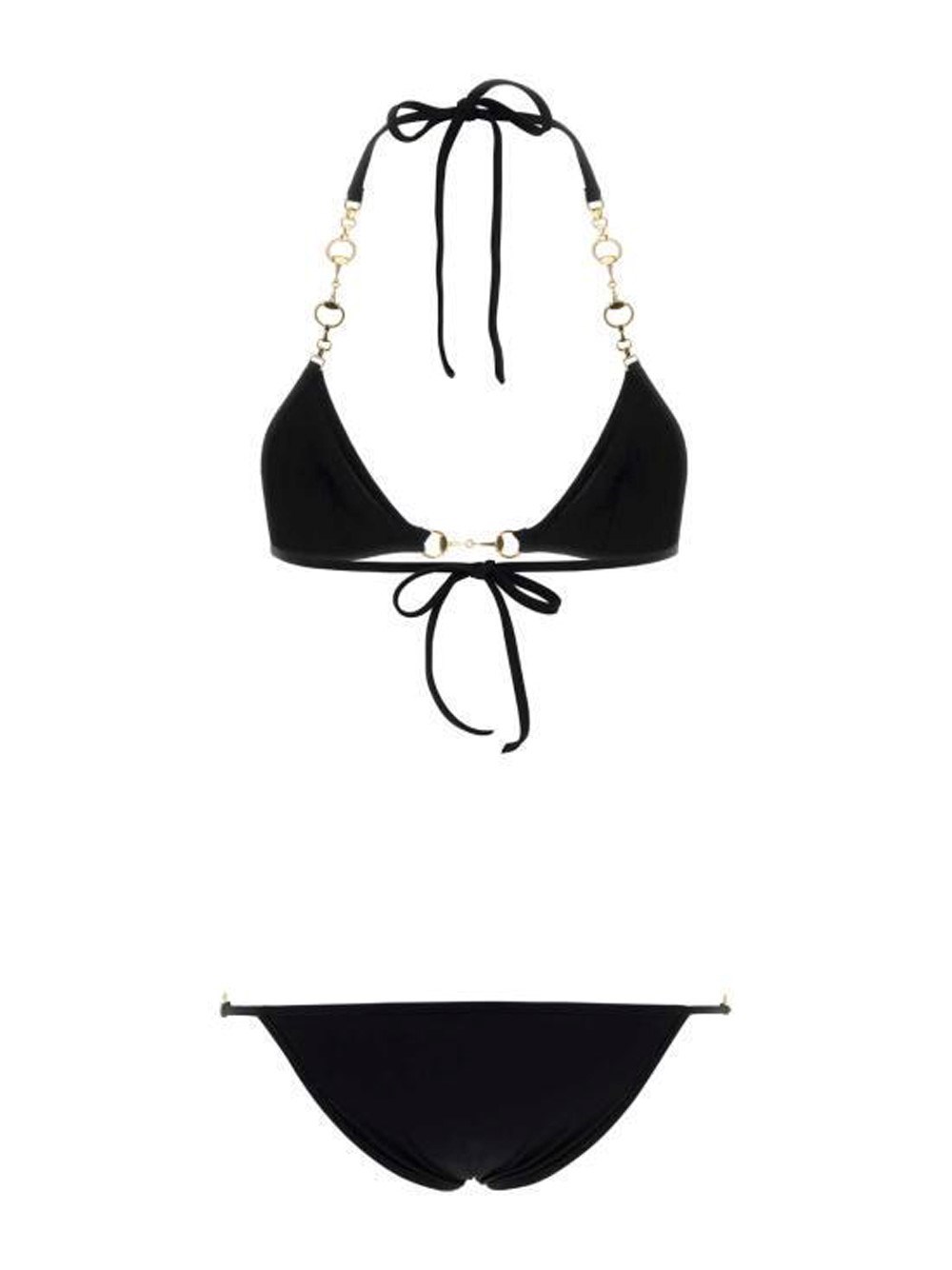 Gucci Hobrsebit Detail Triangle Bikini Set