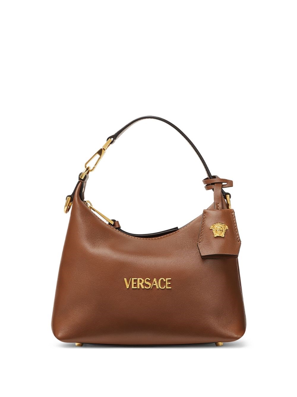 Versace Versace Tag Leather Hobo Bag