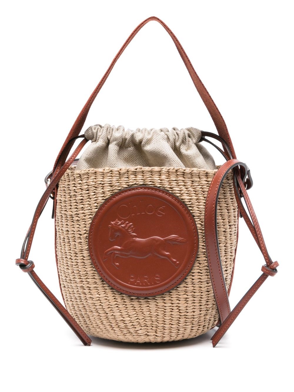Chloé Rafia And Leather Bucket Bag