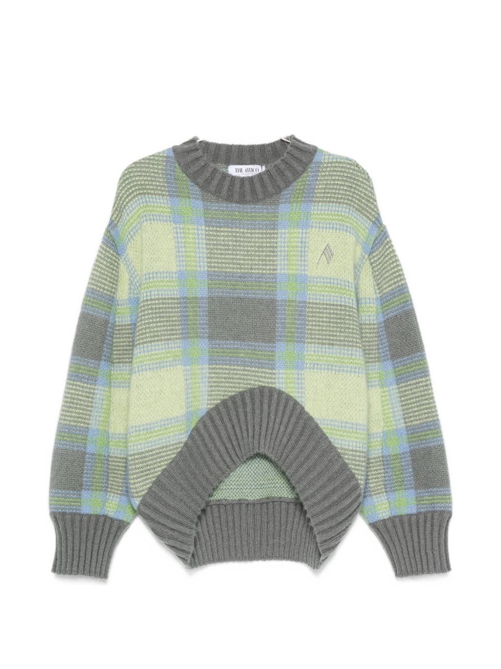 The Attico Checked Wool Crewneck Sweater