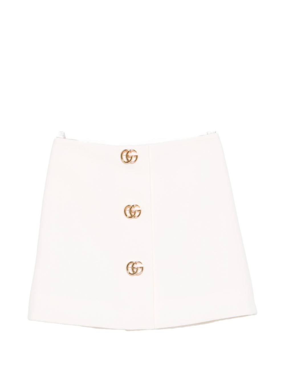 Wool crêpe skirt with Double G button - Gucci, 42