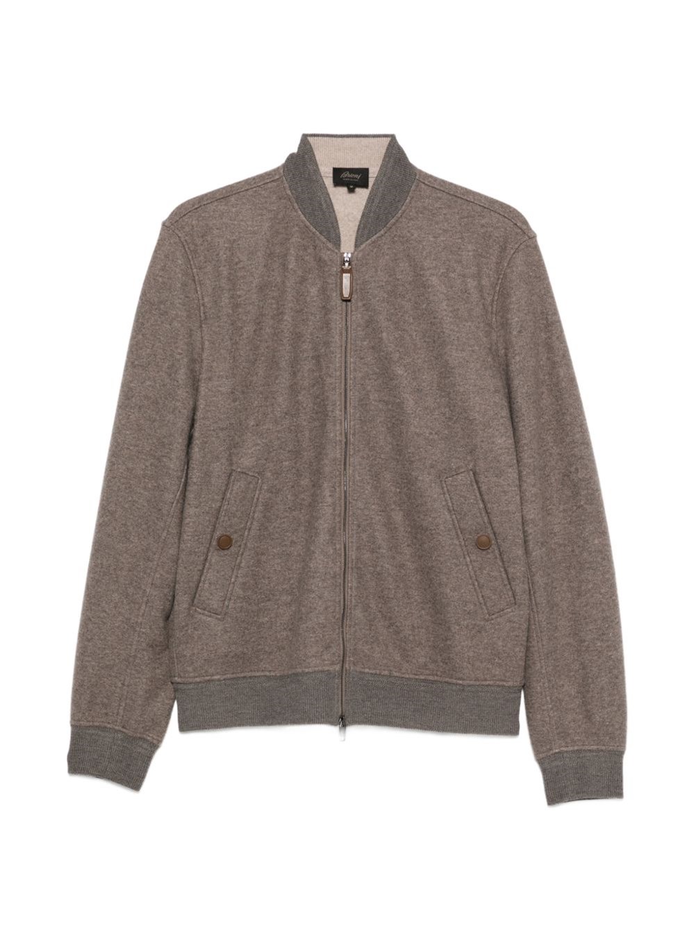 Brioni Cashmere Bomber Jacket In Brown