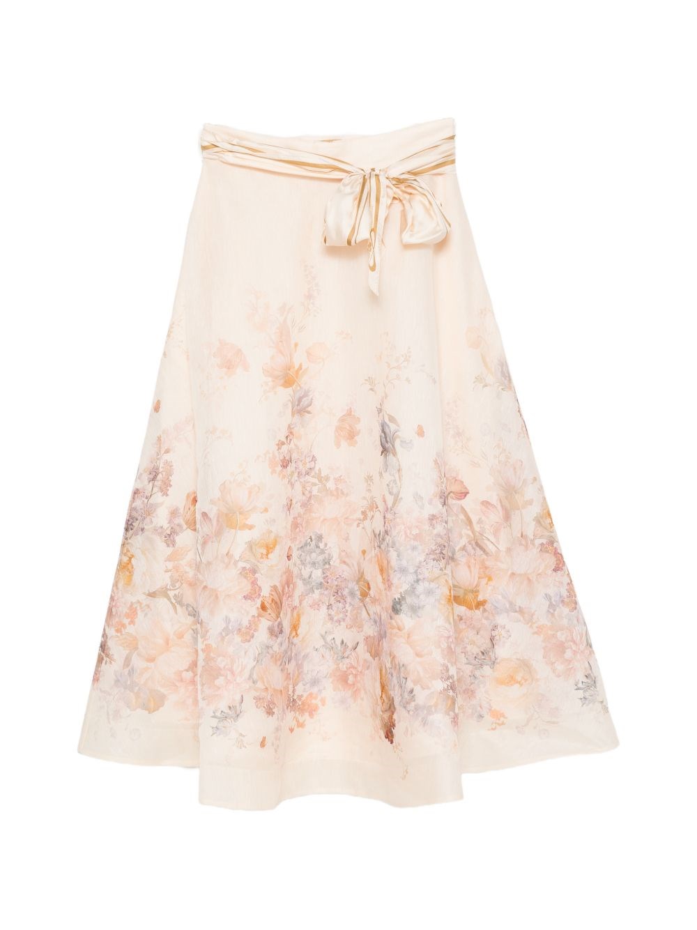 Zimmermann Ascent Linen And Silk Midi Skirt