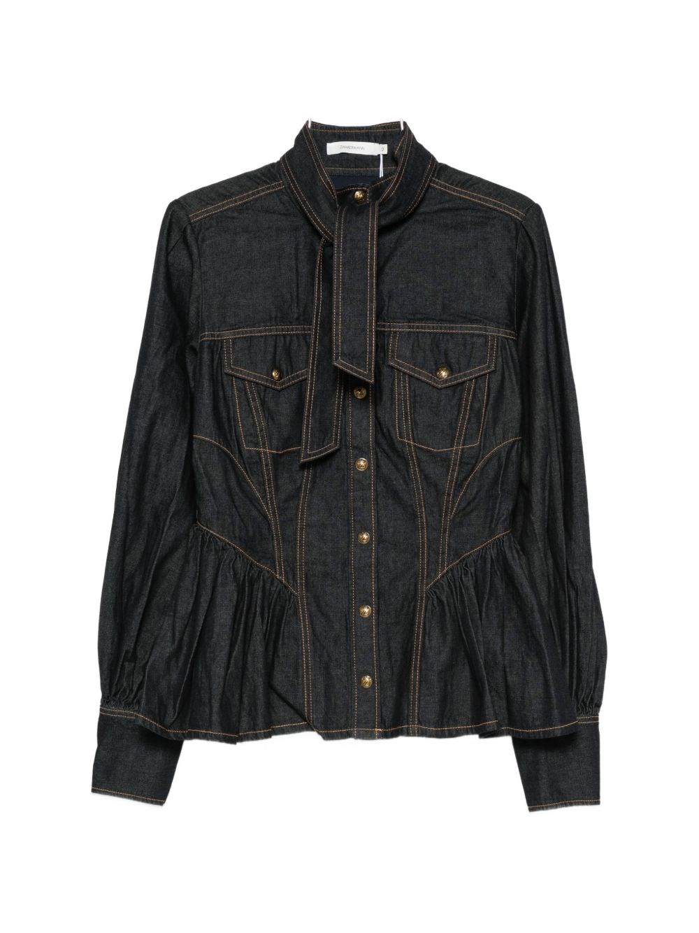 Zimmermann Camicia In Denim Di Cotone