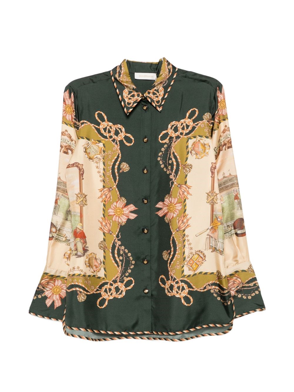 Zimmermann Camicia In Seta Stampata Valiant