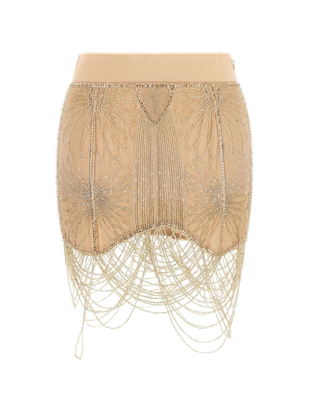 The Attico Mini Skirt With Beaded Fringes