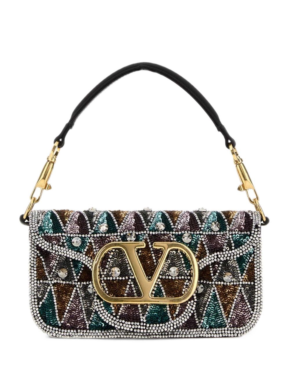 Valentino Garavani Locò Embroidered Small Shoulder Bag