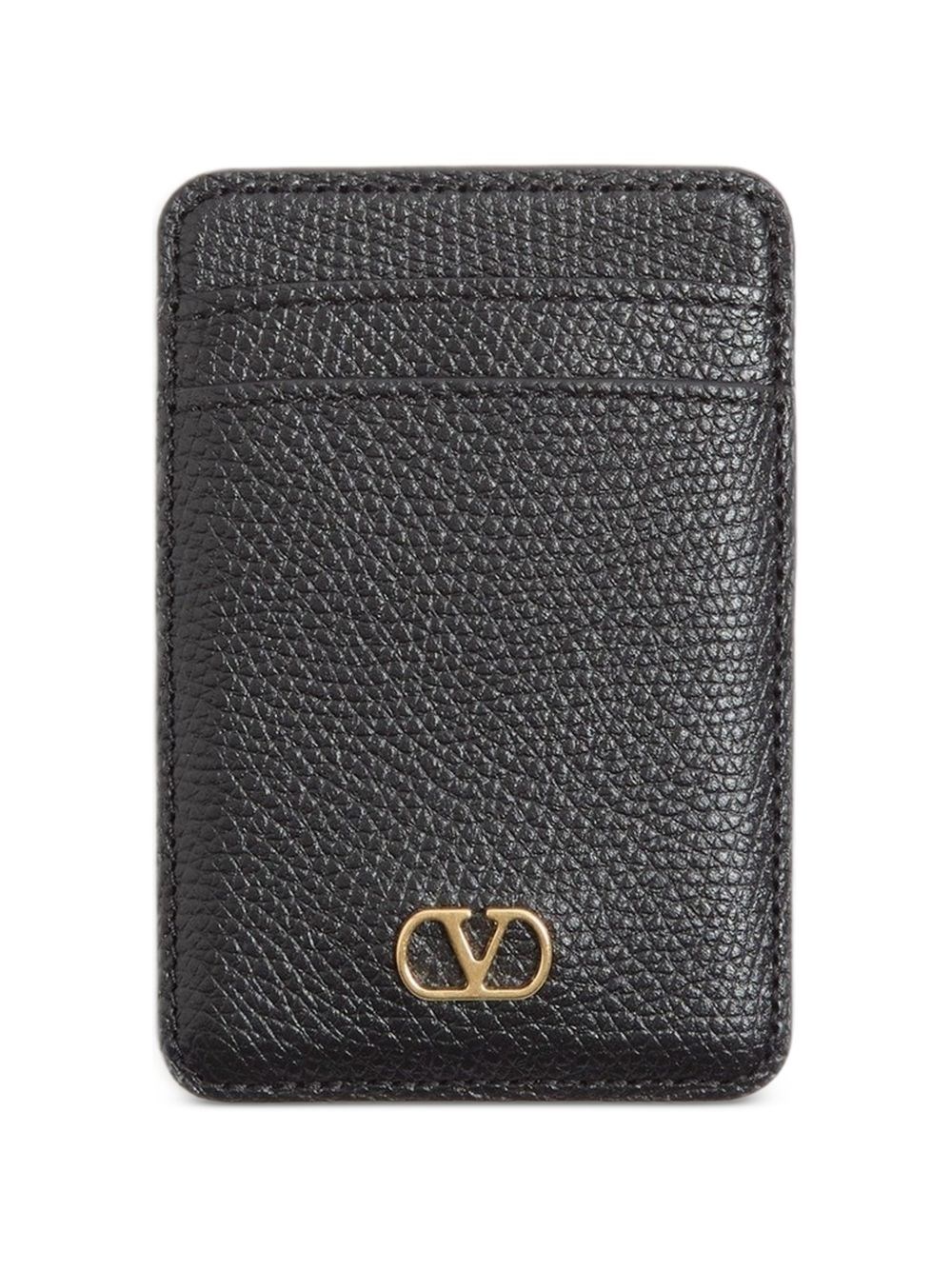 Valentino Garavani Vlogo Signature Leather Card Case