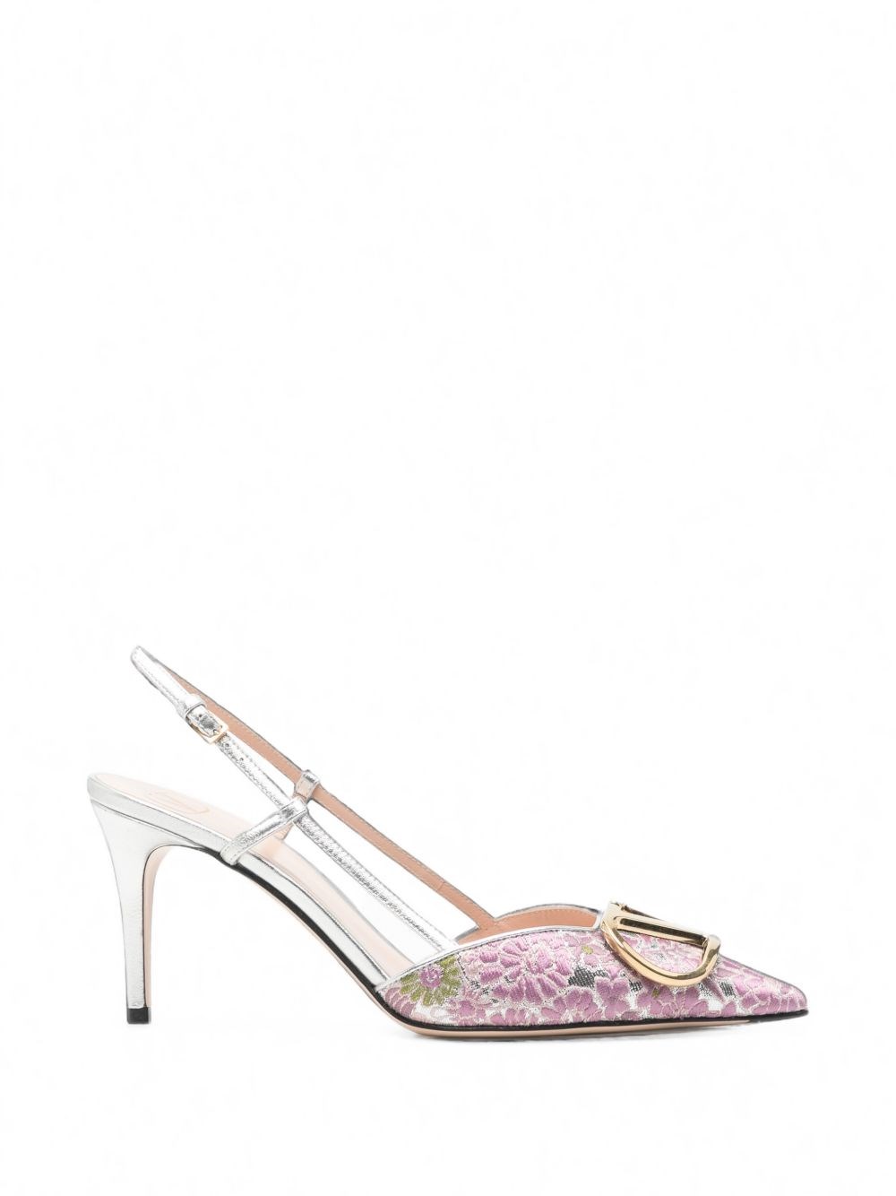 Valentino Garavani Vlogo Signature Embroidered Slingback Pumps