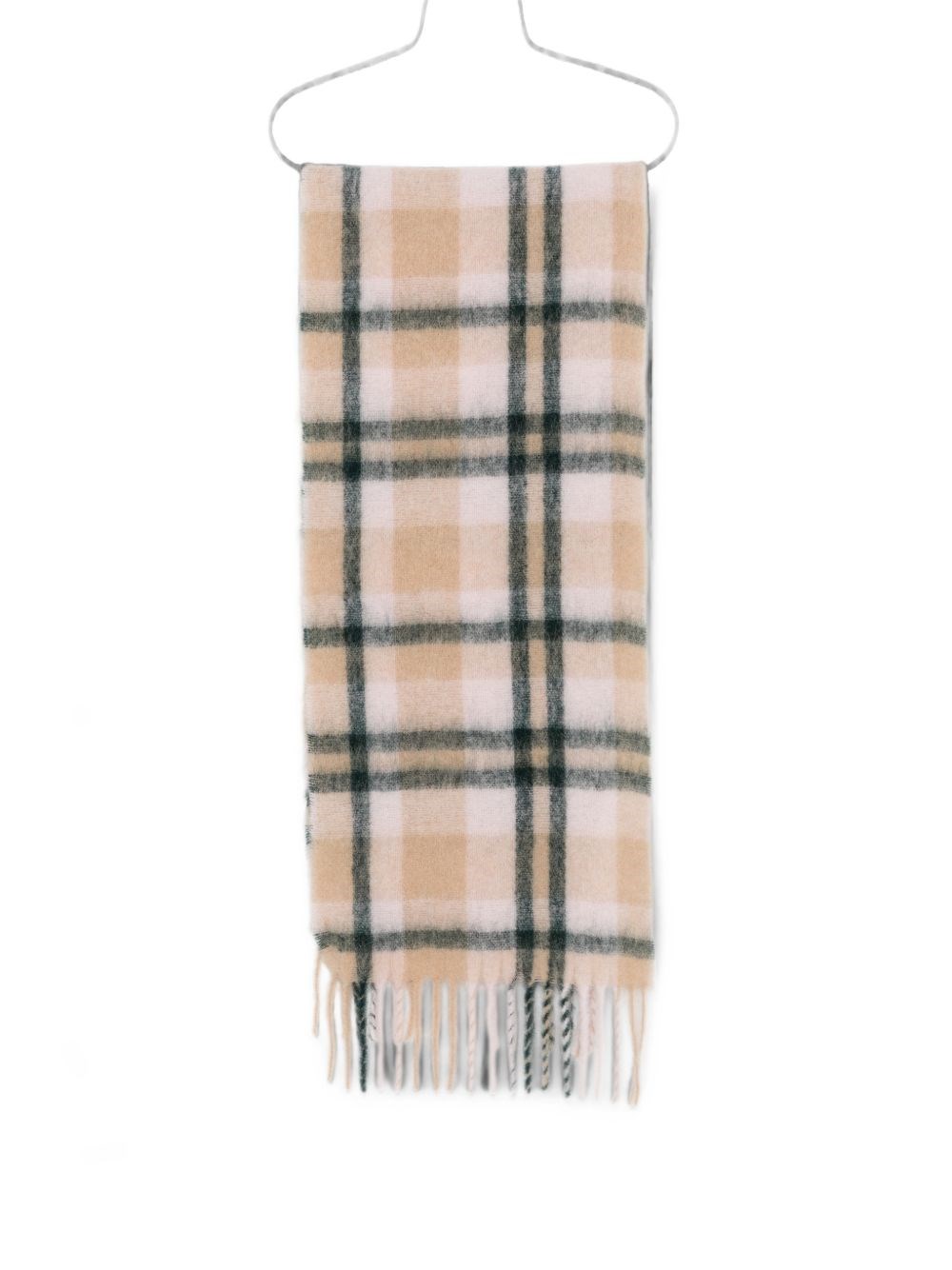 Closed Checked Alpaca-Blend Scarf — Pink