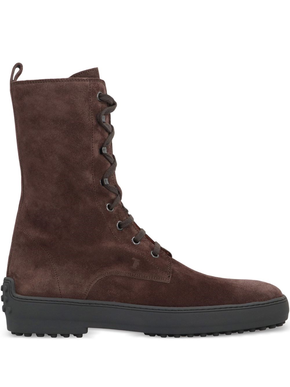 Winter ankle boot with rubber studs in suede leather