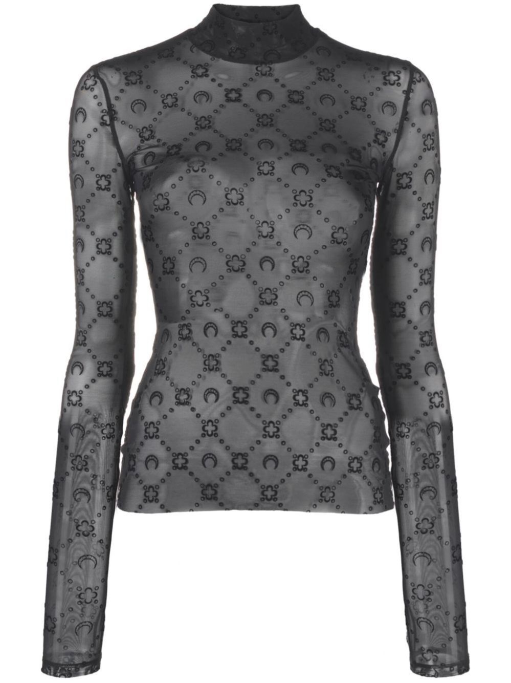 MARINE SERRE Monogram Mesh Flock Top