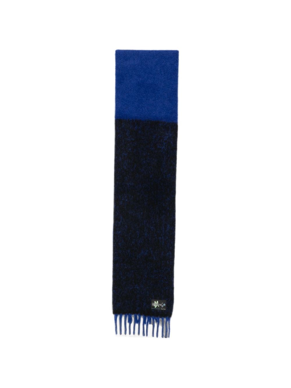 Paul Smith Navy Colour-Block Wool-Blend Scarf