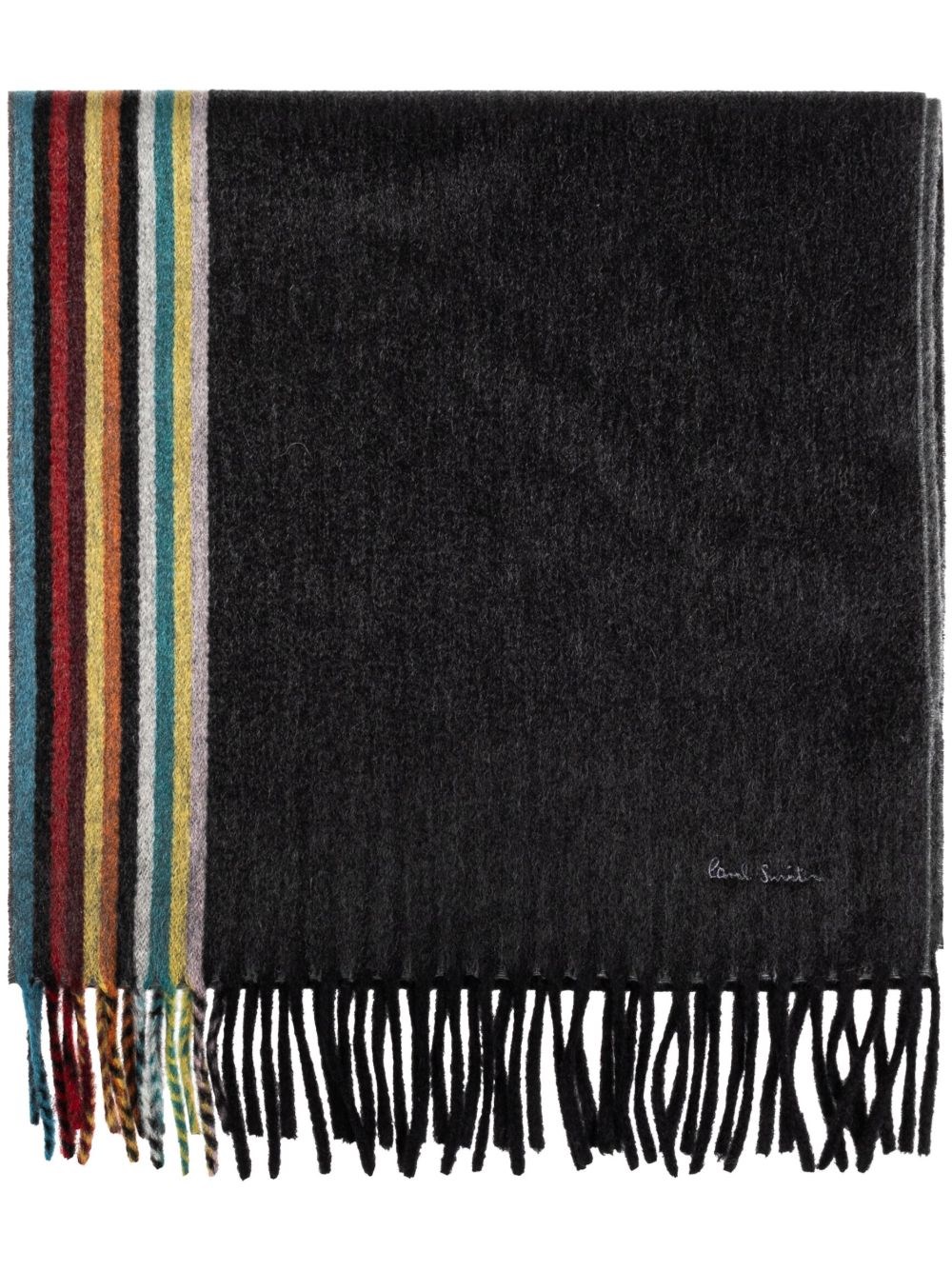 Paul Smith Black 'Signature Stripe' Edge Cashmere Scarf