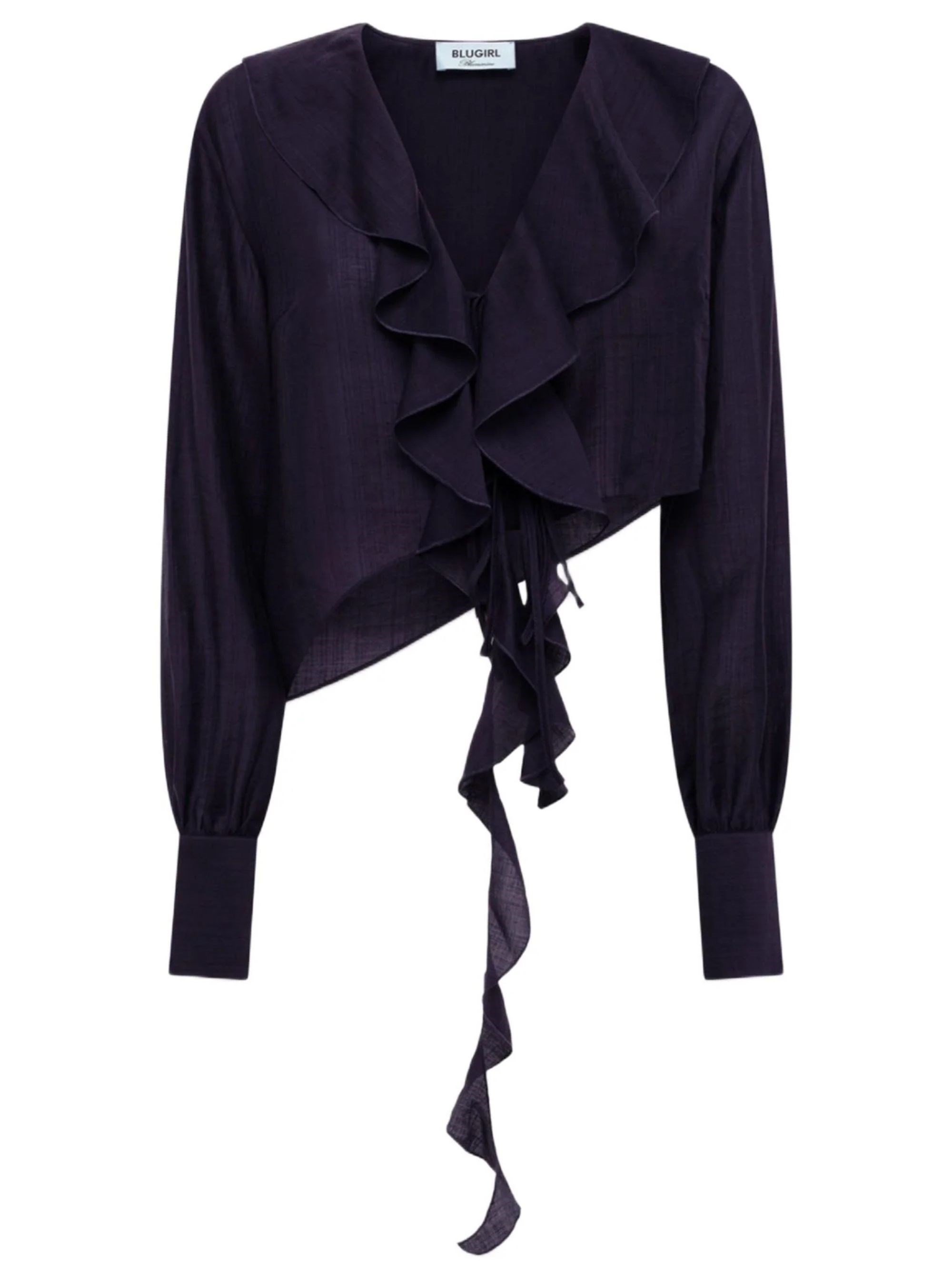 Blugirl Cropped Blouse With Ruffles