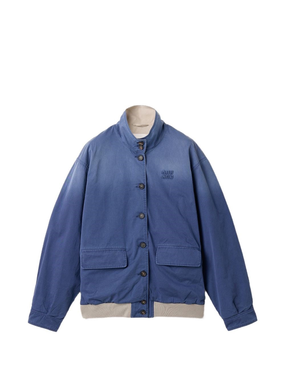 Blouson in twill old washed Blu/Calce
