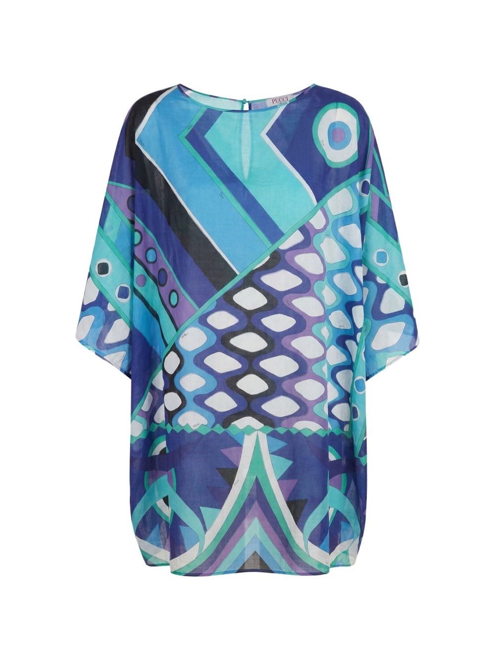 Pucci Printed Cotton Kaftan In Blue