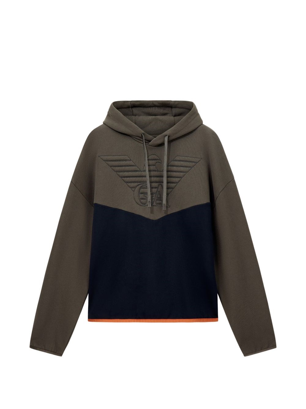 Emporio Armani Felpa Con Cappuccio Colorblock In Cotone