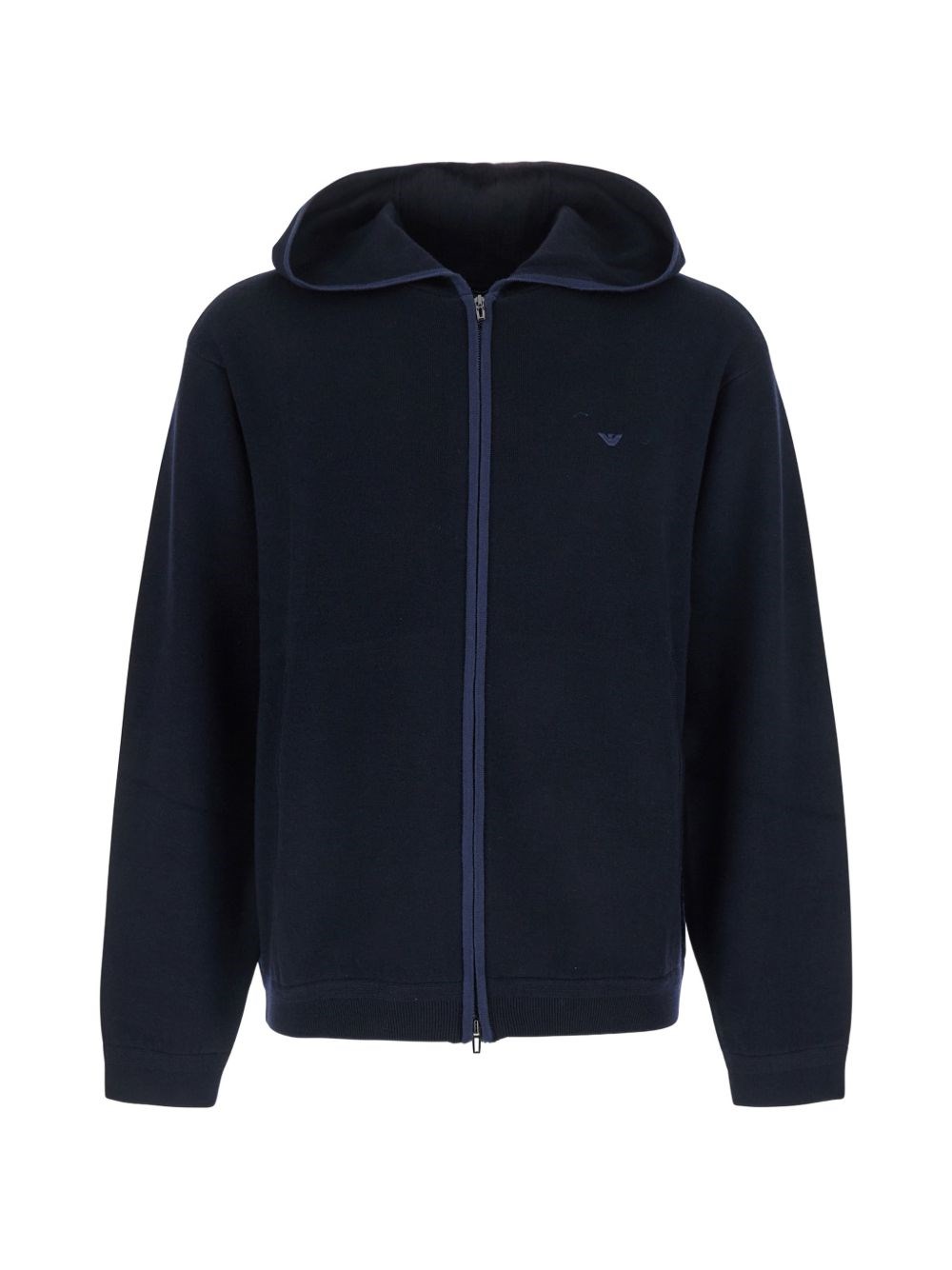 Emporio Armani Wool-Blend Zip Sweatshirt — Black