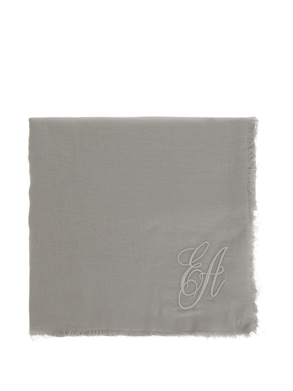 Emporio Armani , Silk Scarves, Female, Gray, One Size, Scarf With Logo - Image 2